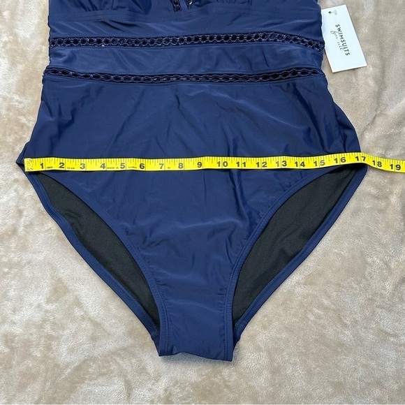 Swimsuits for All Women's Plus Size Lattice Plunge One Piece Swimsuit Size 18 - Picture 10 of 10